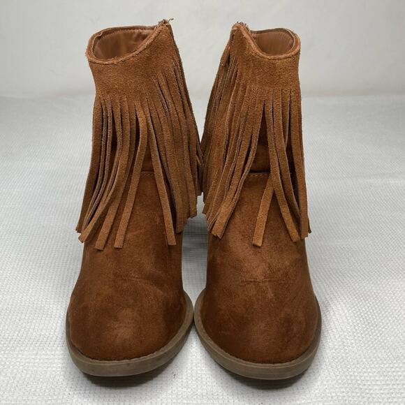 Mossimo Supply Brown Tassel Fringe Ankle Boots Size 6 - Picture 3 of 11